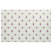 Violet en klein geel bloemmotief stof (Fat Quarter)