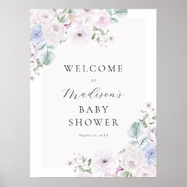 Violet en Lavendel Baby shower Welkomstbord Poster