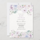 Violet en Lavendel Bloemen Baby shower Kaart (Voorkant)
