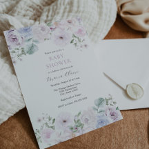Violet en Lavendel Bloemen Baby shower