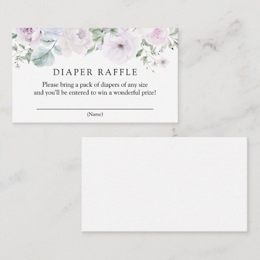 Violet en Lavendel Bloemenluier Raffle Informatiekaartje (Voorkant / Achterkant)