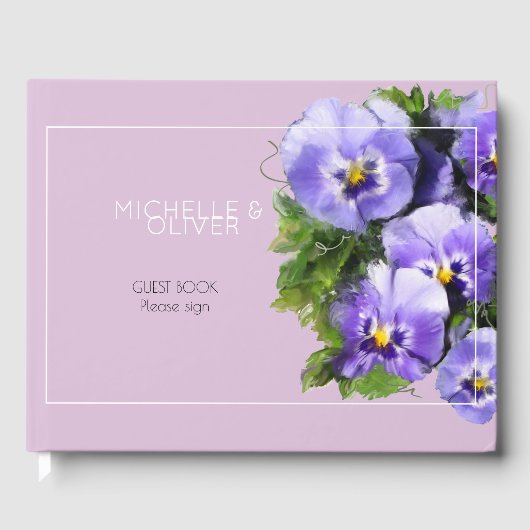 Violet en lavendel gastenboek (Voorkant)