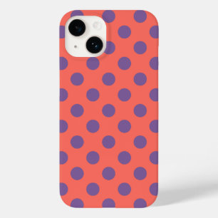 Violet- en levende koraalpolka-stippen Case-Mate iPhone 14 hoesje