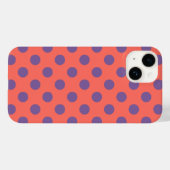 Violet- en levende koraalpolka-stippen Case-Mate iPhone case (Achterkant (horizontaal))