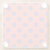 Violet- en levende koraalpolka-stippen glazen onderzetter (Achterkant)