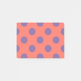 Violet- en levende koraalpolka-stippen post-it® notes