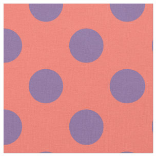 Violet- en levende koraalpolka-stippen stof