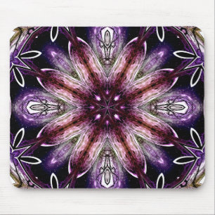 Violet en Magenta Kosmische Bloem Kaleidoscoop Muismat