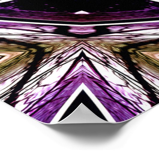 Violet en Magenta Kosmische Bloem Kaleidoscoop Poster (Hoek)