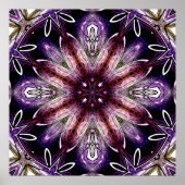 Violet en Magenta Kosmische Bloem Kaleidoscoop Poster (Voorkant)