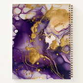 Violet en paarse gouden alcoholinkt notitieboek (Achterkant)