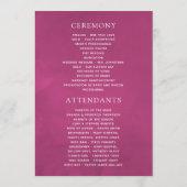 Violet- en Plum Floral Wedding Programme Programmakaart (Achterkant)