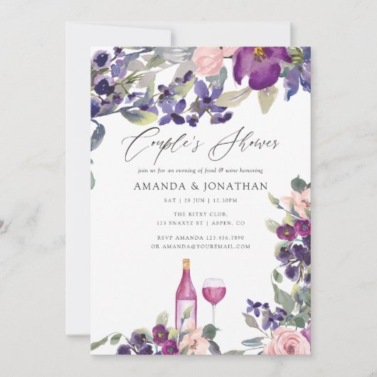 Violet- en pruimenparen schotelwijn kaart (Voorkant)