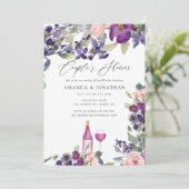 Violet- en pruimenparen schotelwijn kaart (Staand voorkant)