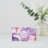Violet en Roze Luxe Blauwgroen Visitekaartje (Staand voorkant)