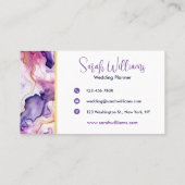 Violet en Roze Luxe Blauwgroen Visitekaartje (Achterkant)