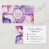 Violet en Roze Luxe Blauwgroen Visitekaartje (Voorkant / Achterkant)