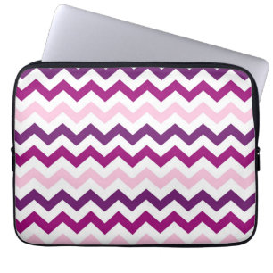 Violet en Roze Zig Zag Chevrons Pattern Laptop Sleeve