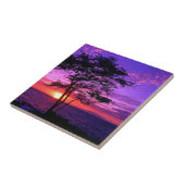 Violet en roze zonneboom tegeltje (Zijkant)