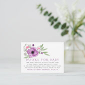 Violet en Sage Floral Baby shower Book Request Informatiekaartje (Staand voorkant)