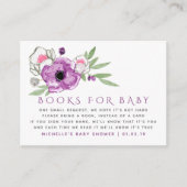Violet en Sage Floral Baby shower Book Request Informatiekaartje (Voorkant)
