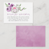 Violet en Sage Floral Baby shower Display Shower Informatiekaartje (Voorkant / Achterkant)