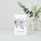 Violet en Sage Floral | Verticaal Visitekaartje (Staand voorkant)