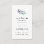 Violet en Sage Floral | Verticaal Visitekaartje (Achterkant)