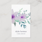 Violet en Sage Floral | Verticaal Visitekaartje (Voorkant)
