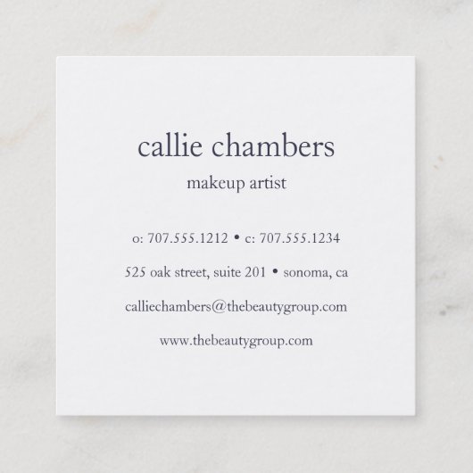 Violet en Sage Floral Vierkante Visitekaartje (Achterkant)