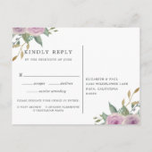 Violet- en Sage-RSVP-Briefkaart met keuze uit maal Uitnodiging Briefkaart (Achterkant)