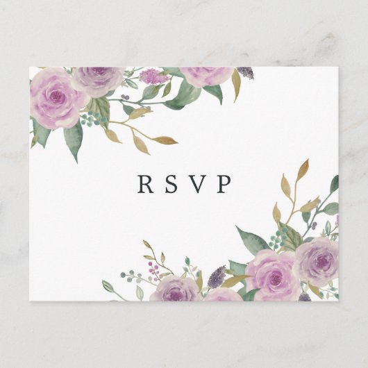 Violet- en Sage-RSVP-Briefkaart met keuze uit maal Uitnodiging Briefkaart (Voorkant)
