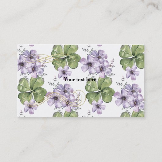 Violet- en shamrocks-Visitekaartje Visitekaartje (Achterkant)