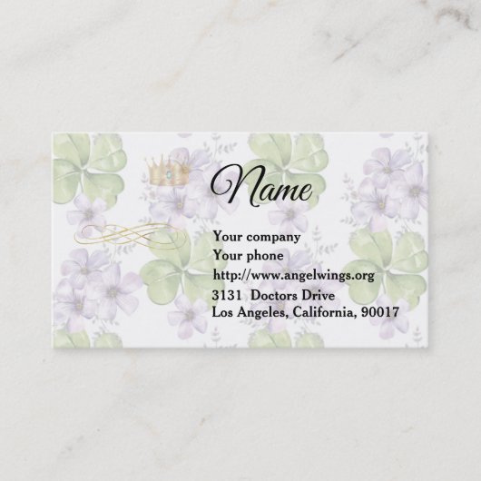 Violet- en shamrocks-Visitekaartje Visitekaartje (Voorkant)