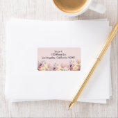 Violet en stoffige roze bloemen etiket (Insitu)