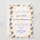 Violet en tiny Yellow Floral Wedding Kaart (Voorkant)