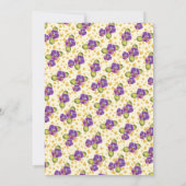 Violet en tiny Yellow Floral Wedding Kaart (Achterkant)