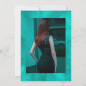 Violet en Turquoise Floral Celebration of Life Kaart (Achterkant)