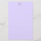 Violet en wit gestreept briefpapier Monogram (Voorkant)