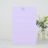 Violet en wit gestreept briefpapier Monogram (Staand voorkant)