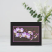 Violet en witte orchidee close-up foto briefkaart (Staand voorkant)