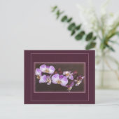 Violet en witte orchidee close-up foto briefkaart (Staand voorkant)