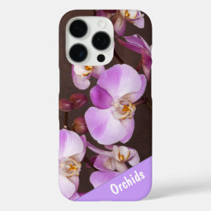 Violet en witte orchidee close-up foto iPhone 16 pro hoesje