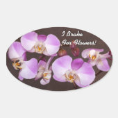 Violet en witte orchidee close-up foto ovale sticker (Voorkant)