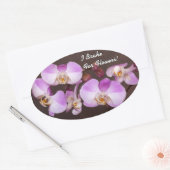 Violet en witte orchidee close-up foto ovale sticker (Envelop)