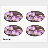 Violet en witte orchidee close-up foto ovale sticker (Vel)