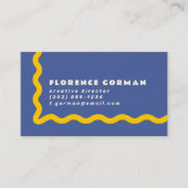 Violet en zonnig geel golvend Lijst Visitekaartje (Voorkant)