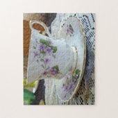 Violet English China Tea Cup en Saucer Legpuzzel (Verticaal)