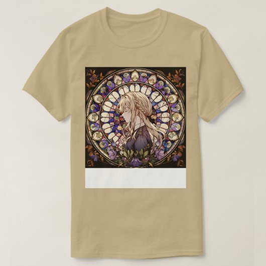 Violet Evergarden gebrandschilderd glas T-shirt (Design voorkant)