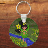 Violet Faery in Field of Flowers Sleutelhanger (Voorkant)